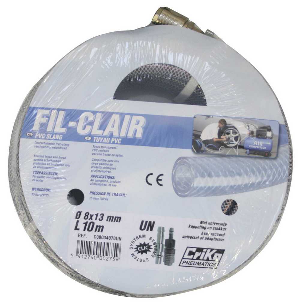 FIL-CLAIR SLANG L.15m 8x13mm + UN KOP.