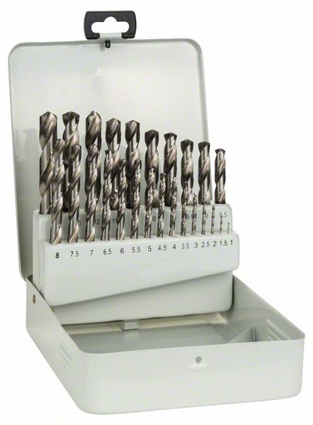 25del metaalborenset HSS-G in metal cassett DIN338 135° 1-13