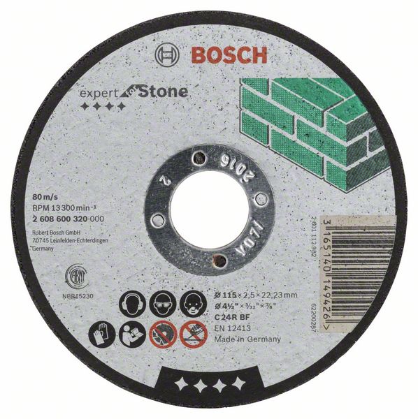 Doorslijpschijf Recht Expert for Stone C 24 R, 115 x 2,5 mm