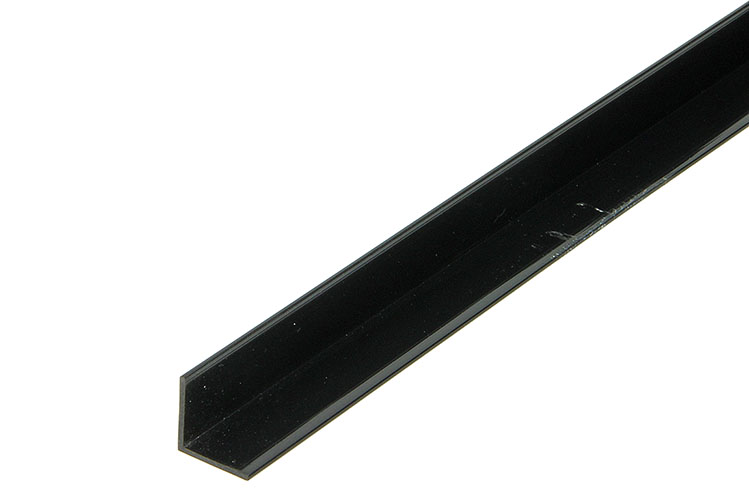 HOEKPROFIEL ZWART PVC         15X15X1000