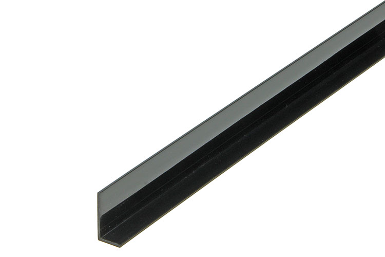 HOEKPROFIEL ZWART PVC         20X10X1000