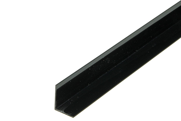 HOEKPROFIEL ZWART PVC         25X20X1000