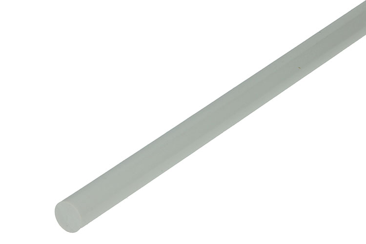 BUISPROFIEL VOL ROND WIT PVC  10X1000