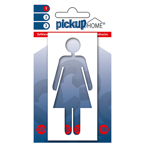 3D Home Picto frame vrouw wit 100 mm