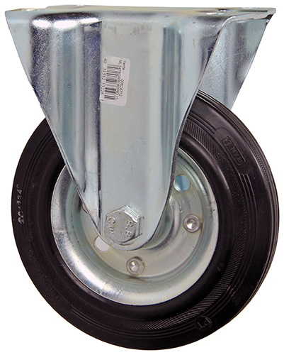 Vast wiel bevestigingsplaat rubber met nylon velg 160 mm