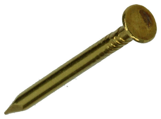Nagel platte kop messing 20 gr 1,5 x 20 mm
