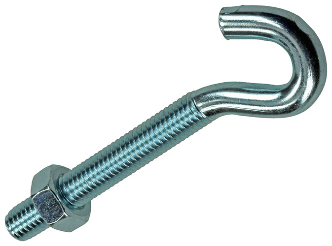 Schroefhaak metrisch + moer verzinkt 2 st m8 x 60 mm