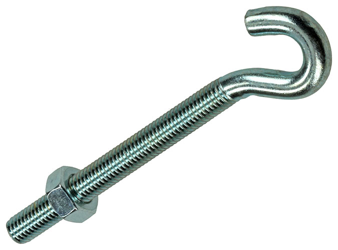 Schroefhaak metrisch + moer verzinkt 2 st m8 x 80 mm