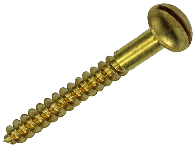 Houtschroef bolkop messing 5 st 4,5 x 40 mm