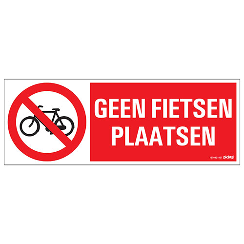 Bord Geen fietsen plaatsen 330x120 mm