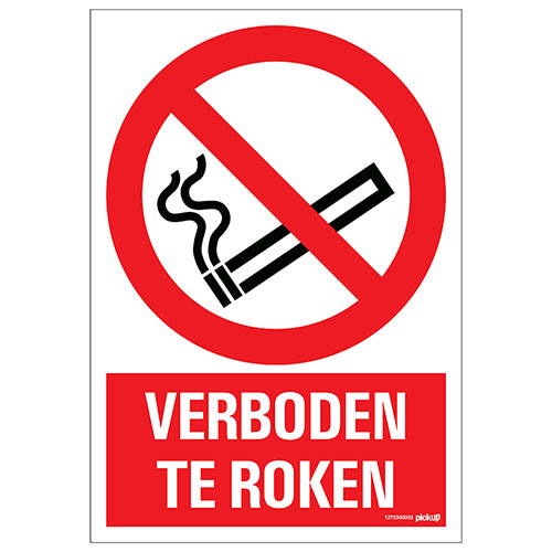 Bord Verboden te roken 230x330 mm