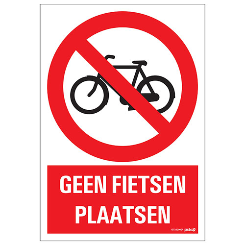 Bord Geen fietsen plaatsen 230x330 mm