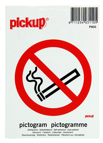 Sticker Verboden te roken 100x100 mm