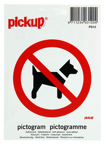 Sticker Verboden voor honden 100x100 mm