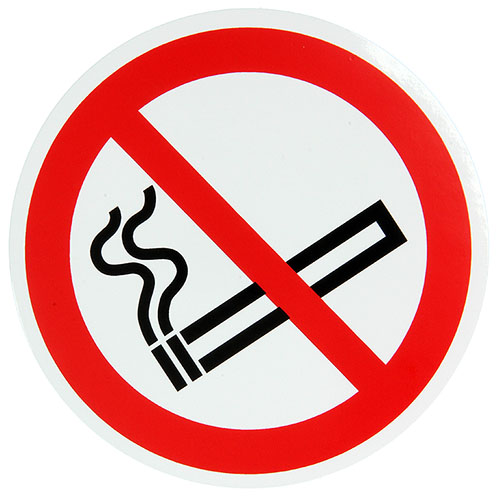 Sticker Verboden te roken 150 mm rond