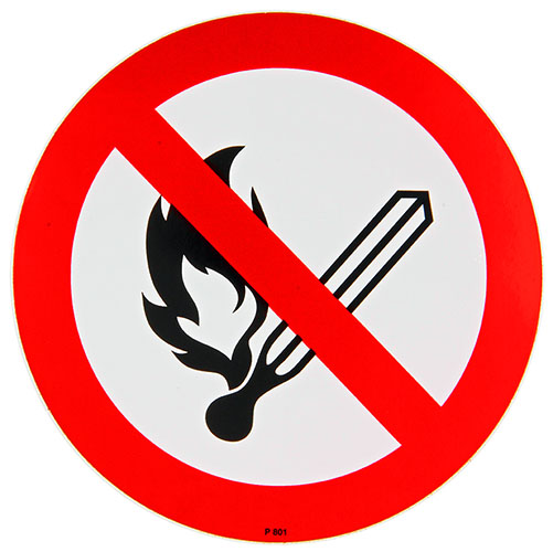 Sticker Vuur & open vlam verboden