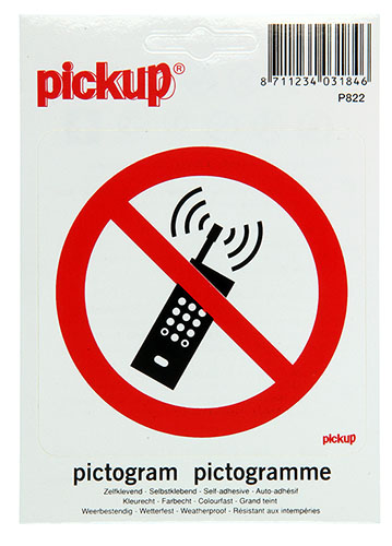 Sticker Verboden voor mob. telefoons
