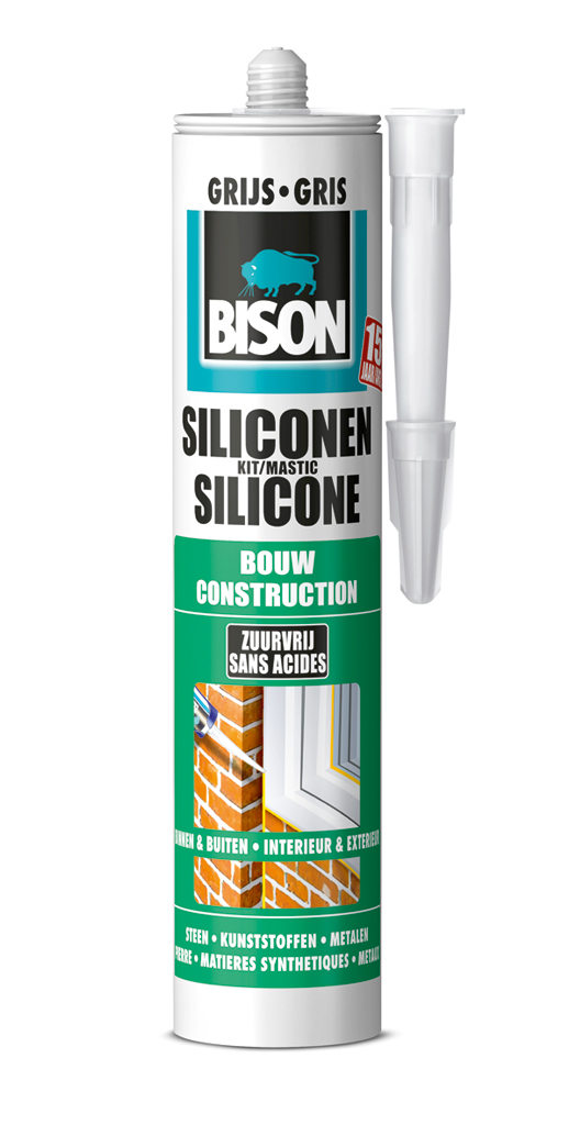 BISON SILICONENKIT BOUW 300 ML KOKER GRIJS