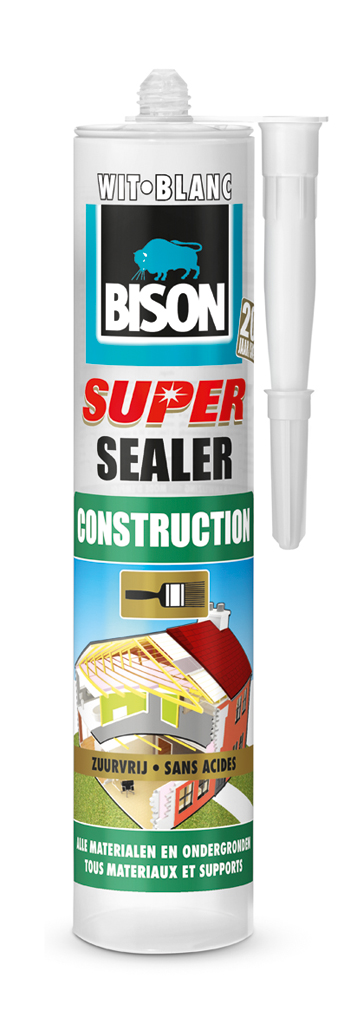 BISON SUPER SEALER CONSTRUCTION 290 ML KOKER WIT
